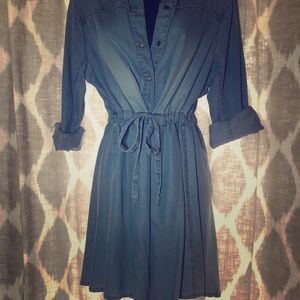 AllSaints denim blue long sleeve dress